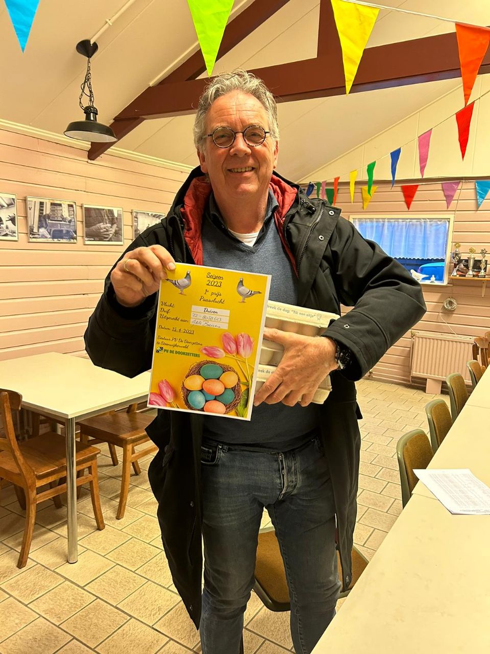 Frits “Tik een eitje “ Broersma wint PaasVlucht